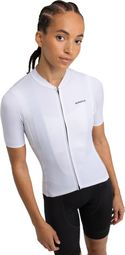 Maillot vélo manches courtes en tissu recyclé femme Cyclisme M6R Pure Blanc