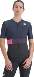 Maillot Sportful Snap de manga corta para mujer Azul marino