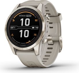 Montre de Sport Garmin Fenix 7S Pro Sapphire Solar Titane Beige Or