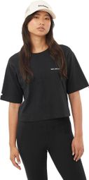 Salomon Women's Black Short Tee Crop Top