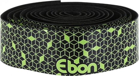 Ruban de guidon - cintre Newton ebon noir degrade vert avec bouchons (confortable epaisseur 2.6mm)