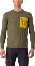 Castelli Unlimited Merino Langarmtrikot khaki/gelb