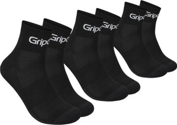 Calcetines GripGrab Ride Low Negro (paquete de 3)