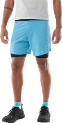 2-in-1 korte broek Compressport Trail Racing Blauw Heren