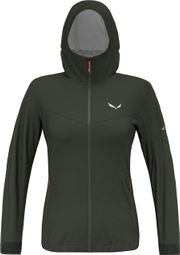 Chaqueta impermeable Salewa Puez Aqua Caqui para mujer