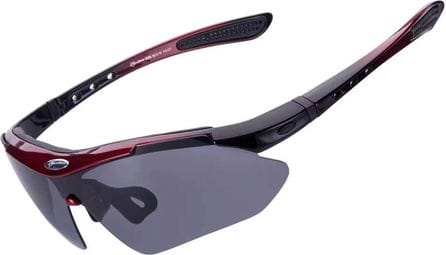 Lunettes de vélo polarisées Rockbros 10001 - Noir et rouge