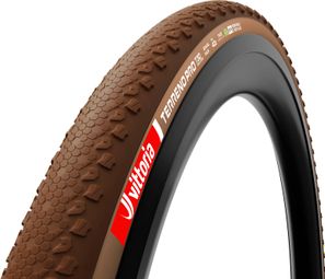 Vittoria Terreno Pro T30 Fine Loose Gravel Race 700 mm Neumático para grava Tubeless Ready Plegable Cinturón antipinchazos Race Formulation Natural Marrón Beige Flanco