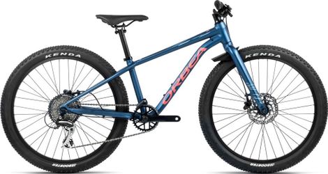 Orbea MX 24 Team Disc Shimano 8-Speed 24'' Blue/Red Moondust Kids' Mountain Bike, Ages 7–10