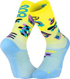 BV Sport Run Marathon 80s Collector's Edition Yellow/Blue Socks