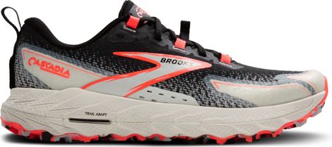 Brooks Cascadia 18 Trailrunning-Schuhe Schwarz/Weiß/Koralle Damen