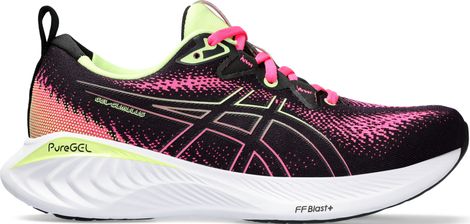 Asics Gel Cumulus 25 Running Shoes Black Pink Yellow Women's