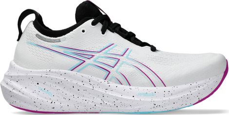 Asics Gel Nimbus 26 Blanc Violet Bleu Femme