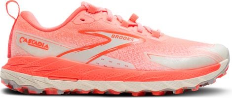 Brooks Cascadia 18 Trailrunning-Schuhe Koralle/Weiß Women