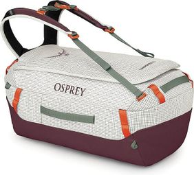 Osprey Transporter Duffel 40 reistas, wit/bordeauxrood