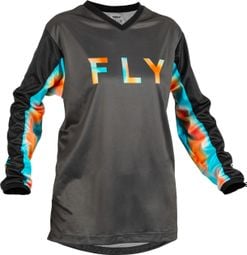 Fly F-16 Women's Grey / Orange / Blue Long Sleeve Jersey