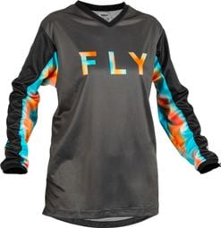 Fly F-16 Women's Long Sleeve Jersey Grey / Orange / Blue