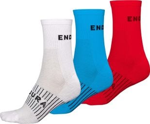 3 pares de calcetines blancos Endura Coolmax