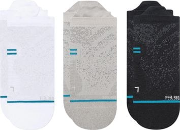 Stance Run Light Tab Socks (3er Pack) Schwarz Grau Weiß