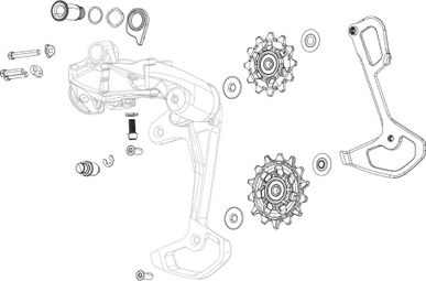 Sram GX T-Type Eagle AXS clevis + rollers