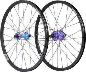 Paire de Roues Alu Expert Pride Helium Matrix 10/10mm Disque Splash Blue Purple