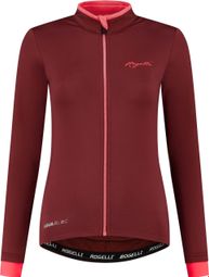 Maglia a maniche lunghe Rogelli Essential da donna - Bordeaux/Corail