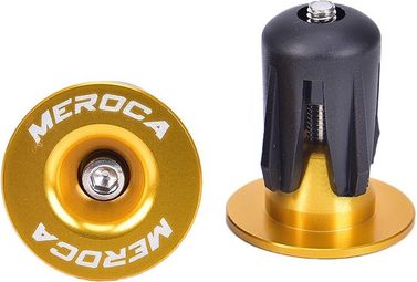 Bouchons de cintre vélo – 22 à 24 mm – Vis M4 – Doré