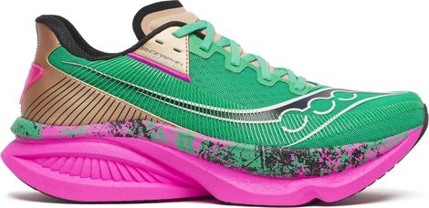 Chaussures Running Saucony Endorphin Azura Hi Octane Vert/Rose Femme