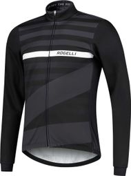 Veste Velo Hiver Rogelli Stripe - Homme - Noir/Blanc