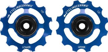 CyclingCeramic Pulley Wheels for Shimano 12V 9200/8200 Blue