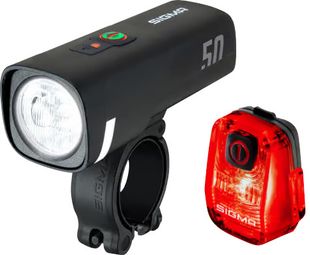 Paire d'Éclairages Avant/Arrière Sigma Aura 50 / Nyte 10 Noir