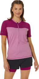Dames Asics Fujitrail Run Short Sleeve Jersey Roze