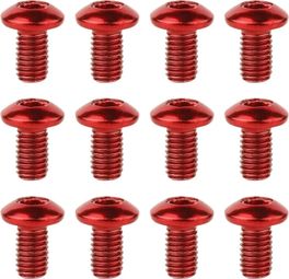 Vis Torx T25 pour disque de frein – Acier inox – M5×9 mm – Rouge – 12 pièces