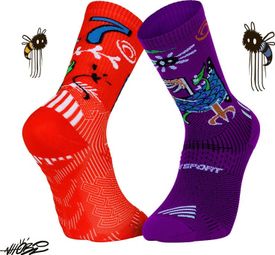 Chaussettes de Running BV Sport Run Collector Nhobi Chimere Orange Violet