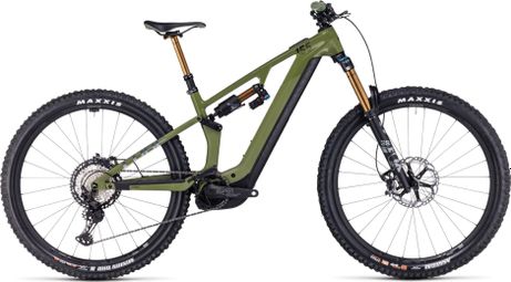 VTT Électrique Tout-Suspendu Cube Stereo Hybrid One55 C:68X TM 750 Shimano Deore XT 12V 750 Wh 29'' Vert Olive 2024