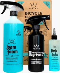  Kit Nettoyage Peaty's Dégraisse : Loam Foam 1L / Dégraissant 500ml / Link Lube