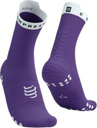 Compressport Pro Racing Socks v4.0 Run High Violeta/Blanco