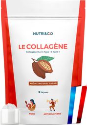 Collagène Marin Types 1 2 3 + Vitamine C - Peau et Santé des Articulations - Goût Chocolat - 240 grammes