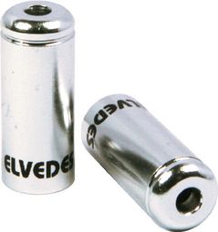 Elvedes 5.0mm Aluminium Brake Sleeve End Caps 10 stuks Zilver