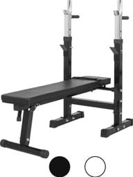 GORILLA SPORTS® Banc de Musculation - avec Support de Barres - Réglable  Multifonction  Pliable  Inclinable - Banc de Poids  Fitness - Couleur : NOIR