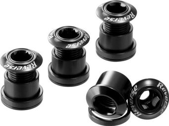 Set di bulloni per corona inversa 7mm nero (x4)