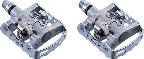 SHIMANO Paire de Pédales Auto/Plates PD-M324 Argent