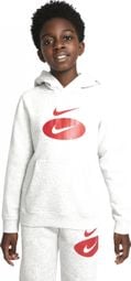 Nike Sportswear Hoodie Grijs Rood Kinderen S