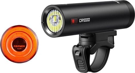 Ravemen LS 20 Lighting Pair (CR 1000 / CL 05) Black