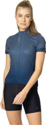 Odlo Essential Women's Short Sleeve Zip Jersey Blue/White