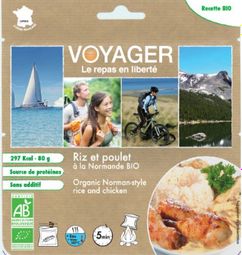 Repas Lyophilisé Voyager Riz et poulet à la Normande BIO 80g