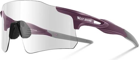 Lunettes de vélo photochromiques en polycarbonate léger - violet