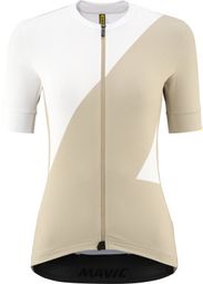 Maillot Manches Courtes Femme Mavic Aksium Graphic Blanc/Beige