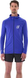 Compressport 3D Thermo Seamless Hooded Jacket Blue