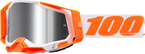 100% Racecraft 2 Orange Mask | Silver Mirror Lenses