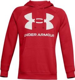 Under Armour Rival Fleece Logo Felpa con cappuccio rossa da uomo